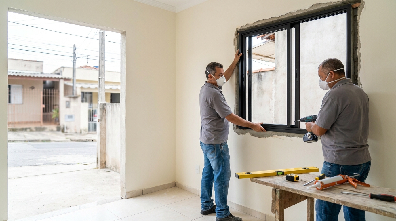 Esquadria de alumínio preta em Recife-PE